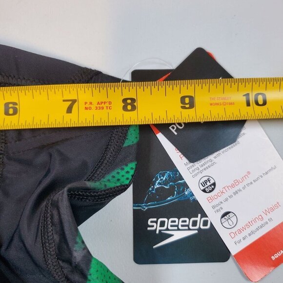 Speedo PowerFLEX Eco Swim Shorts Trunks Drawstring Size 22 Mens NWT Black - Picture 4 of 13